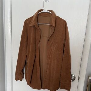 Women's Brown Corduroy Shirt Jacket